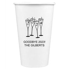 2024 New Years Glasses Paper Coffee Cups