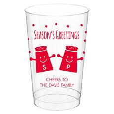 Season's Greetings Clear Plastic Cups