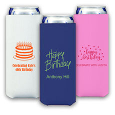 Design Your Own Birthday Collapsible Slim Koozies