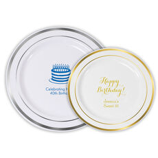 Design Your Own Birthday Premium Banded Plastic Plates