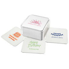 Design Your Own Birthday Square Coasters