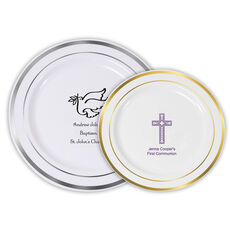 Design Your Own Christian Celebration Premium Banded Plastic Plates