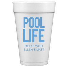 Pool Life Styrofoam Cups