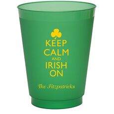 Keep Calm and Irish On Colored Shatterproof Cups
