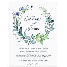 Sculpted Wreath Wedding Invitations