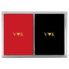2 Initials Plus Heart Double Deck Playing Cards