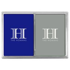 Striped Initial Double Deck Playing Cards