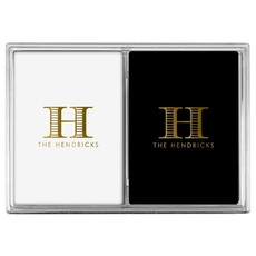 Striped Initial Double Deck Playing Cards