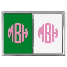 Rounded Monogram Double Deck Playing Cards