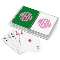 Rounded Monogram Double Deck Playing Cards