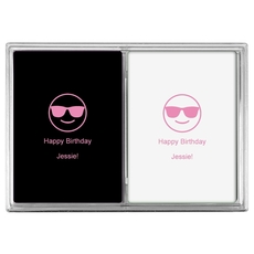 Sunglasses Emoji Double Deck Playing Cards