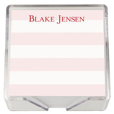 Banded Striped Memo Square with Acrylic Holder