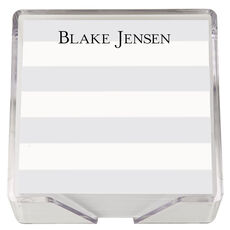 Banded Striped Memo Square with Acrylic Holder