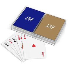 Simple 3 Initials Monogram Double Deck Playing Cards
