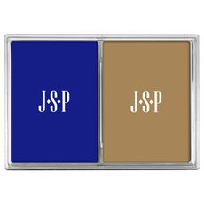 Simple 3 Initials Monogram Double Deck Playing Cards