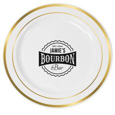 My Bourbon Bar Premium Banded Plastic Plates