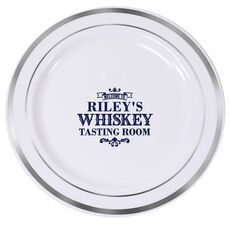 Whiskey Tasting Room Premium Banded Plastic Plates