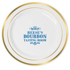 Bourbon Tasting Room Premium Banded Plastic Plates