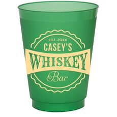 Whiskey Bar Label Colored Shatterproof Cups