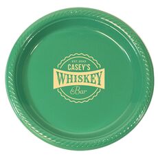 Whiskey Bar Label Plastic Plates