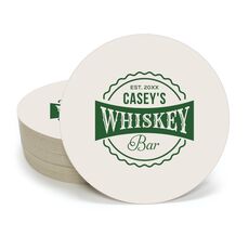Whiskey Bar Label Round Coasters