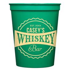 Whiskey Bar Label Stadium Cups