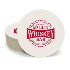 Good Friends Good Times Whiskey Bar Round Coasters
