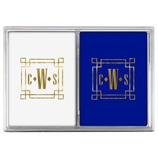 Greek Key Monogram Double Deck Playing Cards