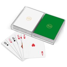 Petite Dotted Circle Duogram Double Deck Playing Cards