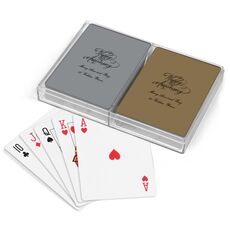 Elegant Happy Anniversary Double Deck Playing Cards