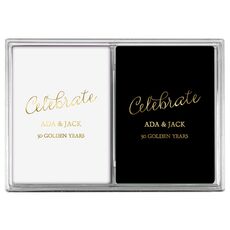 Expressive Script Celebrate Double Deck Playing Cards