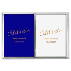 Expressive Script Celebrate Double Deck Playing Cards