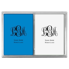 Fancy Script Monogram with Text Double Deck Playing Cards