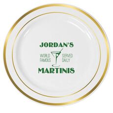 World Famous Martinis Premium Banded Plastic Plates