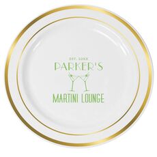 Martini Lounge Premium Banded Plastic Plates