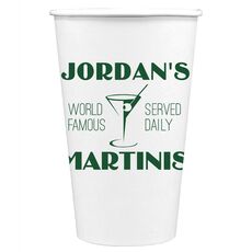 World Famous Martinis Paper Coffee Cups