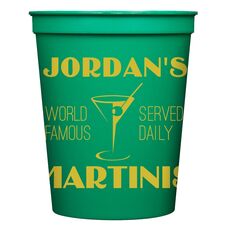 World Famous Martinis Stadium Cups