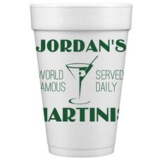 World Famous Martinis Styrofoam Cups