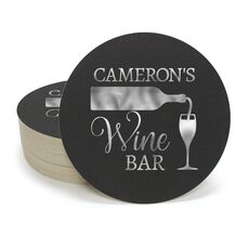 Pouring Wine Glass Round Coasters