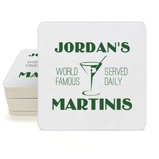 World Famous Martinis Square Coasters
