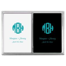 Rounded Monogram with Text Double Deck Playing Cards