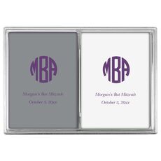 Rounded Monogram with Text Double Deck Playing Cards