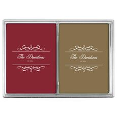 Royal Flourish Framed Names and Text Double Deck Playing Cards