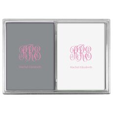 Script Monogram with Text Double Deck Playing Cards
