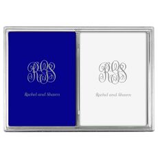 Script Monogram with Text Double Deck Playing Cards