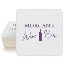 Wine Bar Square Coasters