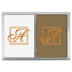 Framed Initial Double Deck Playing Cards