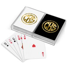 Framed Rounded Monogram Double Deck Playing Cards