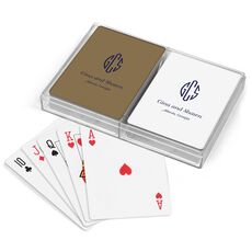 Shaped Oval Monogram with Text Double Deck Playing Cards