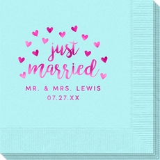 Confetti Hearts Just Married Napkins